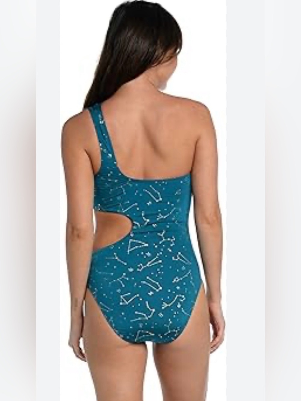 💫 One-Shoulder Teal Constellation Print Swimsuit - Never Worn
